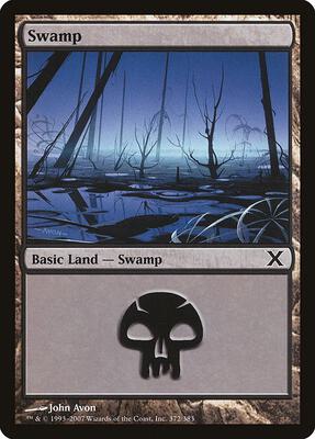 Swamp (372) card from 10th Edition
