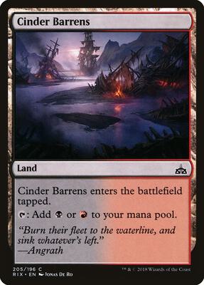 Cinder Barrens card from Rivals of Ixalan