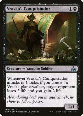 Vraska's Conquistador card from Rivals of Ixalan