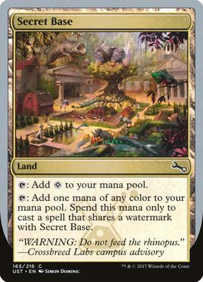 Secret Base (E) card from Unstable