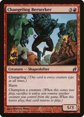 Changeling Berserker card from Lorwyn