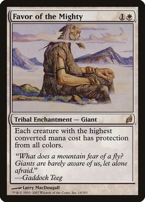 Favor of the Mighty card from Lorwyn