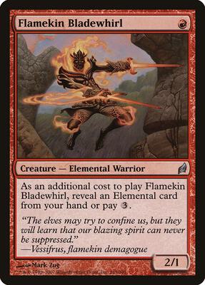 Flamekin Bladewhirl card from Lorwyn