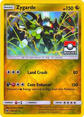 Zygarde - 100/147 (Pokemon League) card from League & Championship Cards