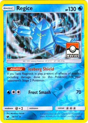 Regice - 28/111 (Pokemon League) card from League & Championship Cards