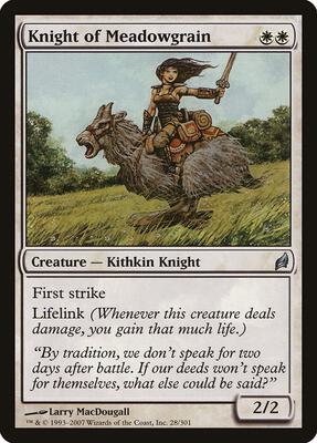 Knight of Meadowgrain card from Lorwyn