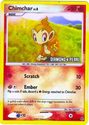 Chimchar - 76/130 [Diamond & Pearl] card from Burger King Promos