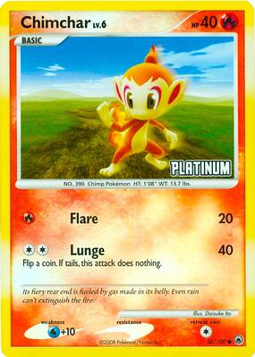 Chimchar - 56/100 [Platinum] card from Burger King Promos