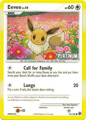 Eevee - 62/100 [Platinum] card from Burger King Promos