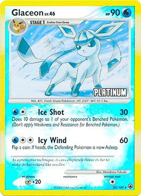 Glaceon - 20/100 [Platinum] card from Burger King Promos