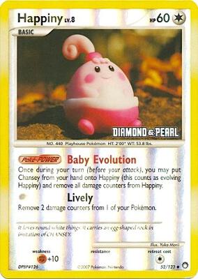 Happiny - 52/123 [Diamond & Pearl] card from Burger King Promos