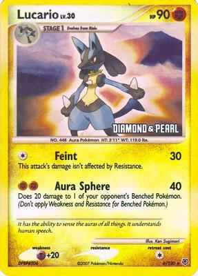 Lucario - 6/130 [Diamond & Pearl] card from Burger King Promos