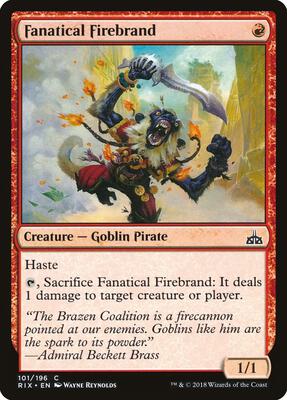 Fanatical Firebrand card from Rivals of Ixalan