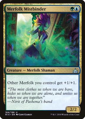 Merfolk Mistbinder card from Rivals of Ixalan