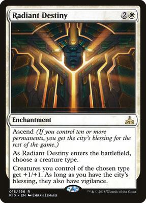 Radiant Destiny card from Rivals of Ixalan