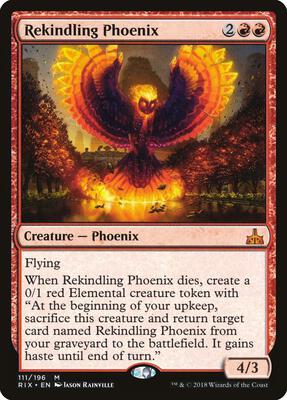 Rekindling Phoenix card from Rivals of Ixalan