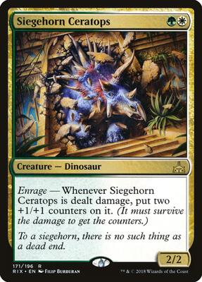 Siegehorn Ceratops card from Rivals of Ixalan