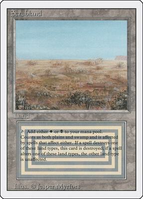 Scrubland card from Revised Edition