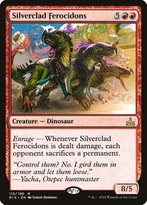 Silverclad Ferocidons card from Rivals of Ixalan