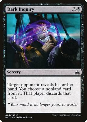 Dark Inquiry card from Rivals of Ixalan