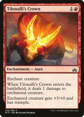 Tilonalli's Crown card from Rivals of Ixalan