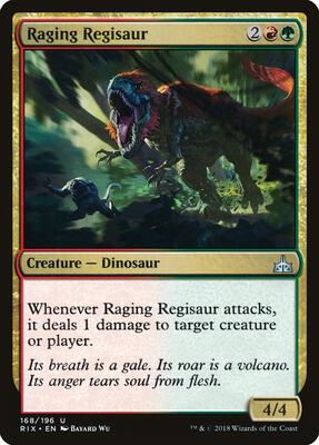 Raging Regisaur card from Rivals of Ixalan