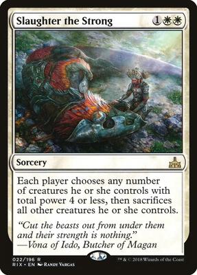 Slaughter the Strong card from Rivals of Ixalan