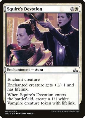 Squire's Devotion card from Rivals of Ixalan