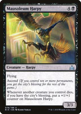 Mausoleum Harpy card from Rivals of Ixalan