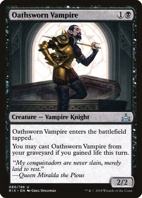 Oathsworn Vampire card from Rivals of Ixalan