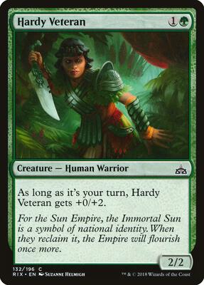Hardy Veteran card from Rivals of Ixalan