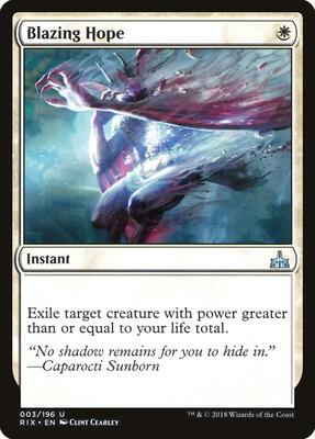 Blazing Hope card from Rivals of Ixalan