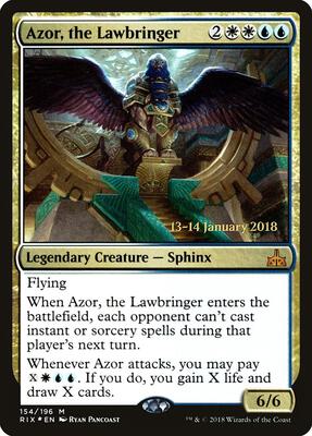 Azor, the Lawbringer card from Prerelease Cards