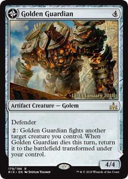 Golden Guardian card from Prerelease Cards