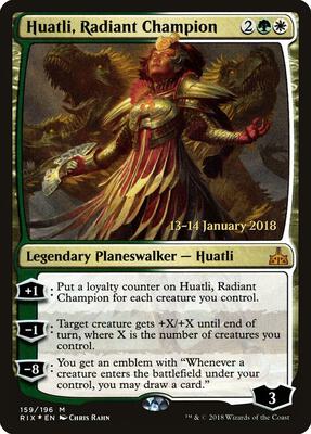 Huatli, Radiant Champion card from Prerelease Cards