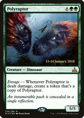 Polyraptor card from Prerelease Cards