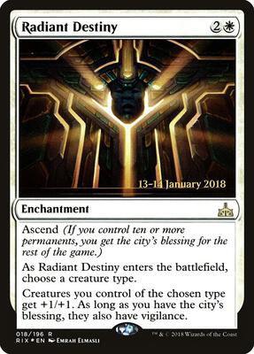 Radiant Destiny card from Prerelease Cards