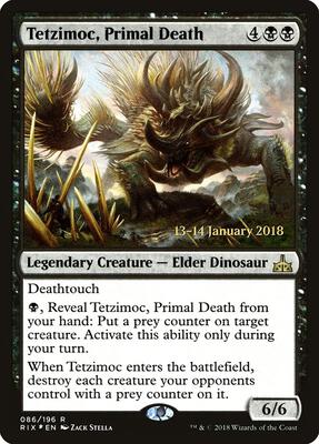 Tetzimoc, Primal Death card from Prerelease Cards