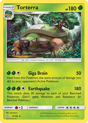 Torterra card from SM - Ultra Prism