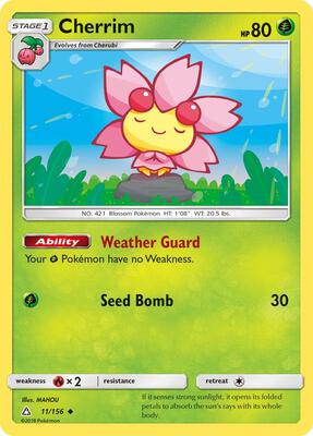 Cherrim card from SM - Ultra Prism