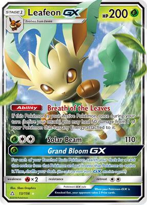 Leafeon GX card from SM - Ultra Prism