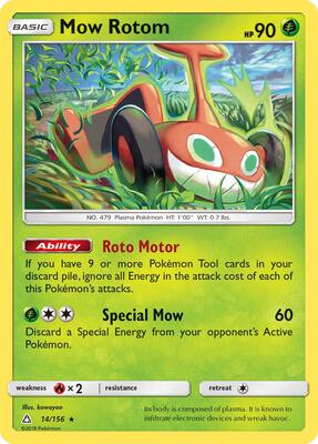 Mow Rotom card from SM - Ultra Prism