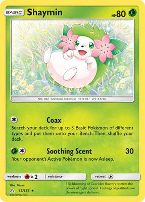 Shaymin (15) card from SM - Ultra Prism