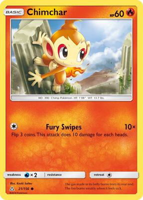Chimchar (21) card from SM - Ultra Prism