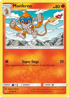 Monferno card from SM - Ultra Prism