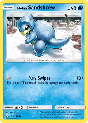 Alolan Sandshrew card from SM - Ultra Prism