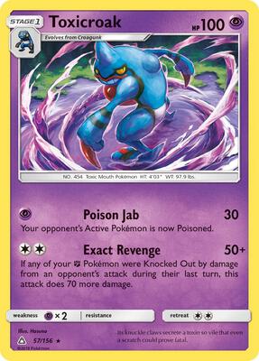 Toxicroak card from SM - Ultra Prism