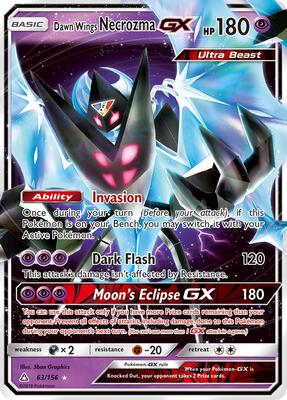 Dawn Wings Necrozma GX card from SM - Ultra Prism