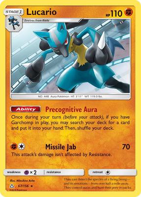 Lucario card from SM - Ultra Prism