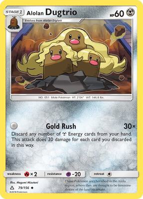 Alolan Dugtrio card from SM - Ultra Prism